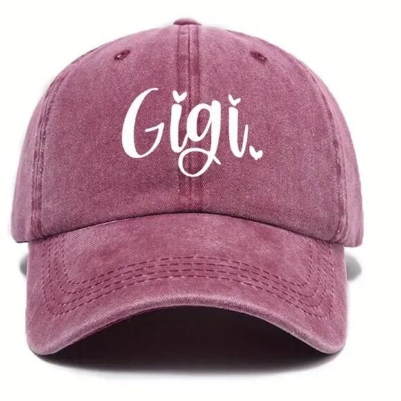 “GIGI” Maroon Baseball Cap Adjustable Womens Relaxed Fit NEW Hat - Picture 2 of 8